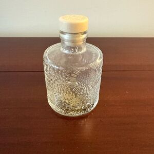 Voluspa Clear Textured Empty Glass Bottle with Wooden Stopper